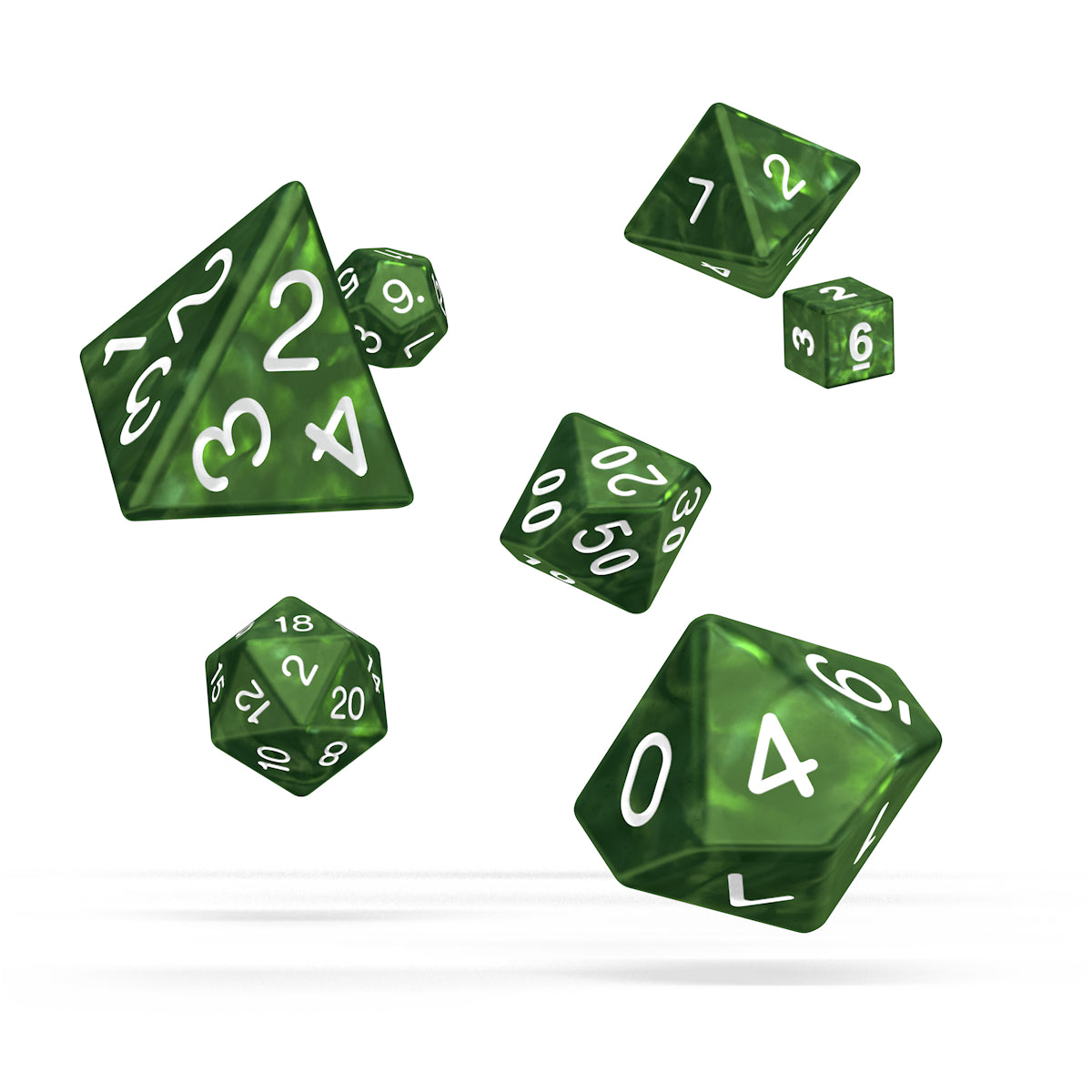 oakie doakie DICE RPG Set Marble: Green (7)