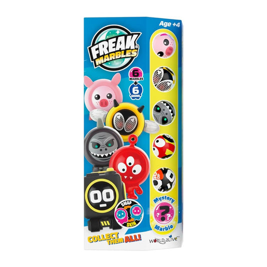 Freak Marbles Set of 6 Marbles & Skins in totem box