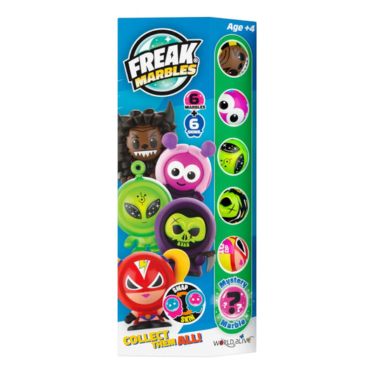 Freak Marbles Set of 6 Marbles & Skins in totem box