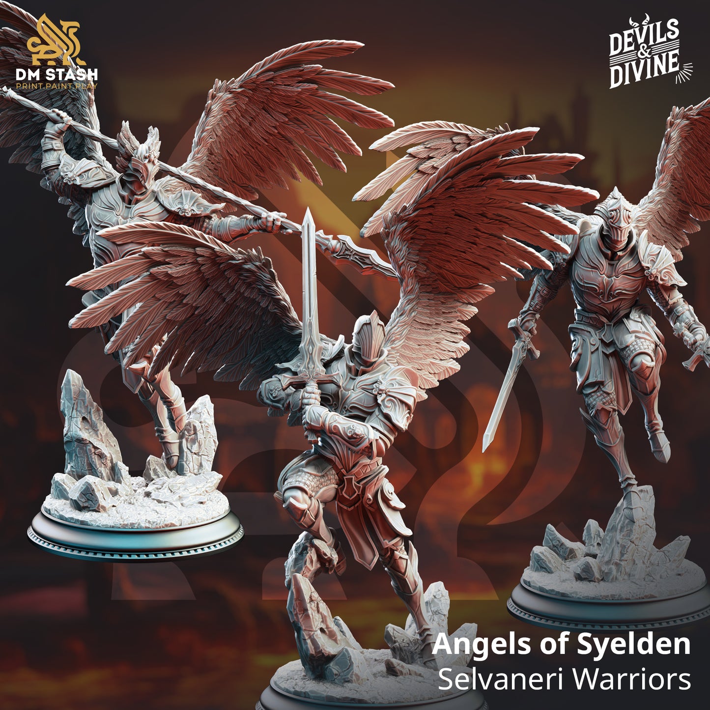 Angels of Syelden - Selvaneri Warriors x 3 - 32mm