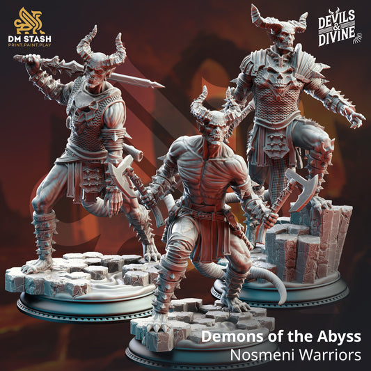 Demons of the Abyss - Nosmeni Warriors x 3 - 32mm