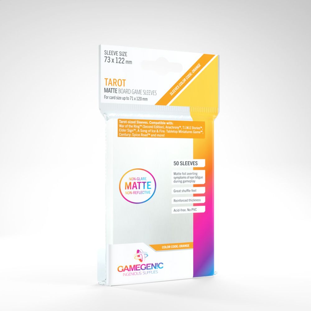 Gamegenic MATTE Sleeves: 73mm x 122mm (ORANGE)