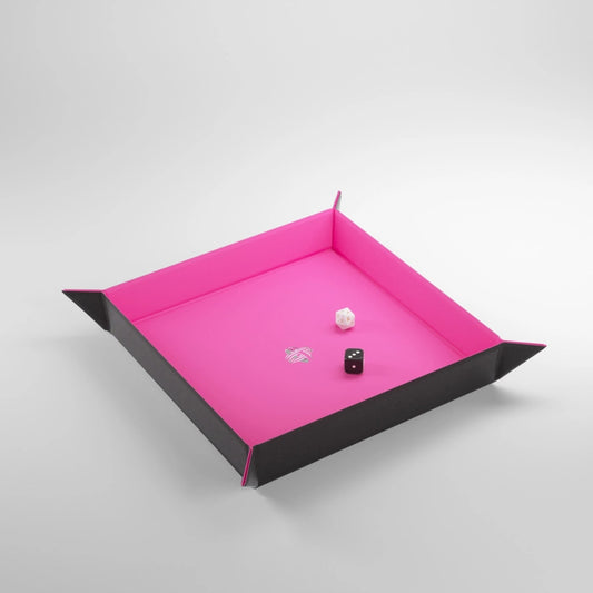 GameGenic - Magnetic Dice Tray Square (Black/Pink)
