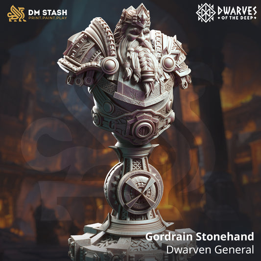 Gordrain Stonehand - Dwarven General - Bust - Large