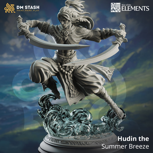 Hudin the Summer Breeze - Grey and Blue - 32mm