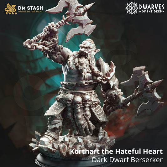 Korthart  the Hateful Heart - Dark Dwarf Berserker - 32mm
