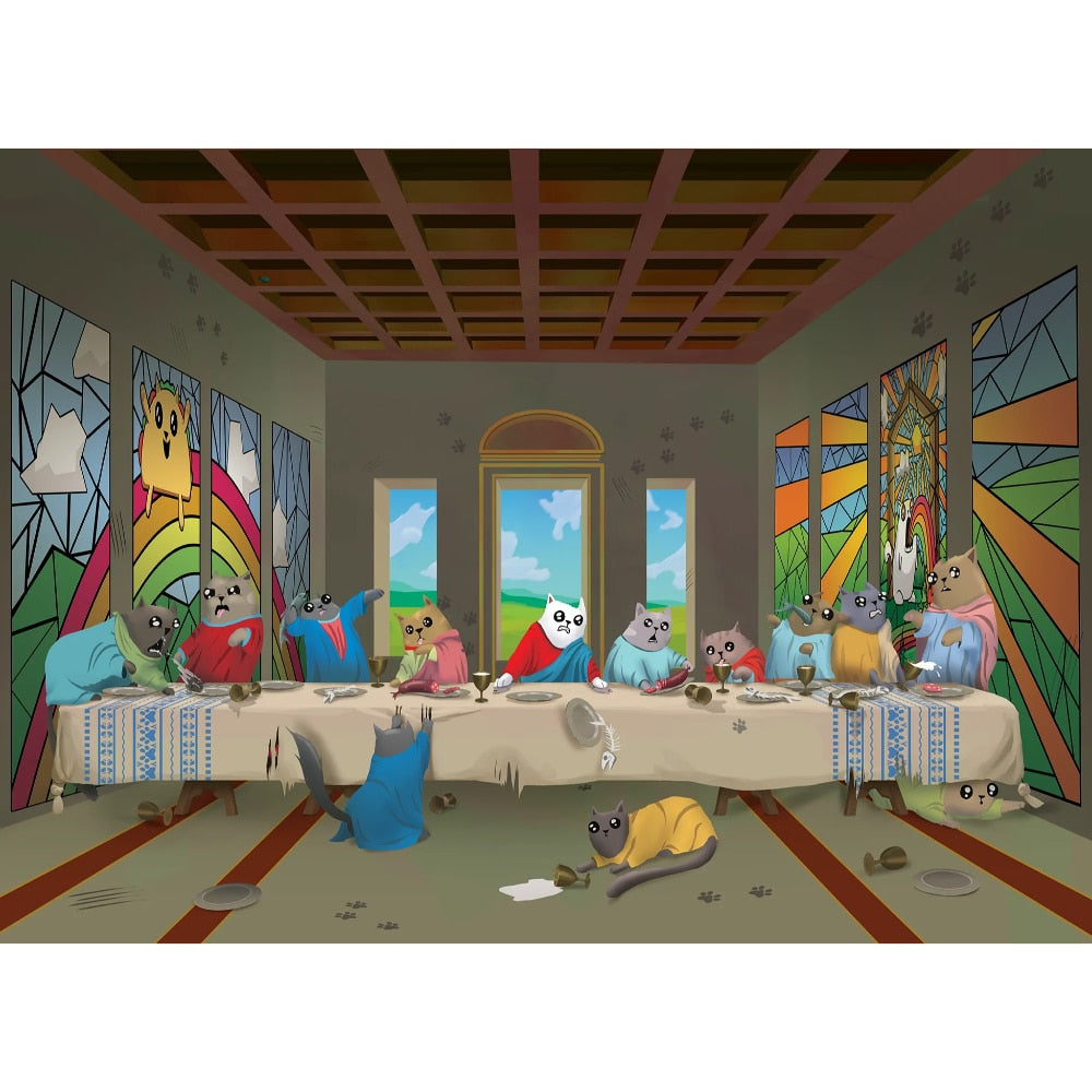 Exploding Kittens Puzzle - The Cat's Last Supper (1000pc)