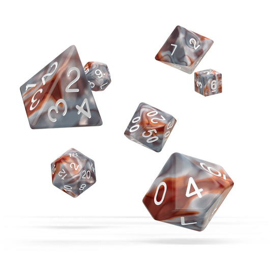 oakie doakie DICE RPG Set Gemidice: Silver-Rust (7)