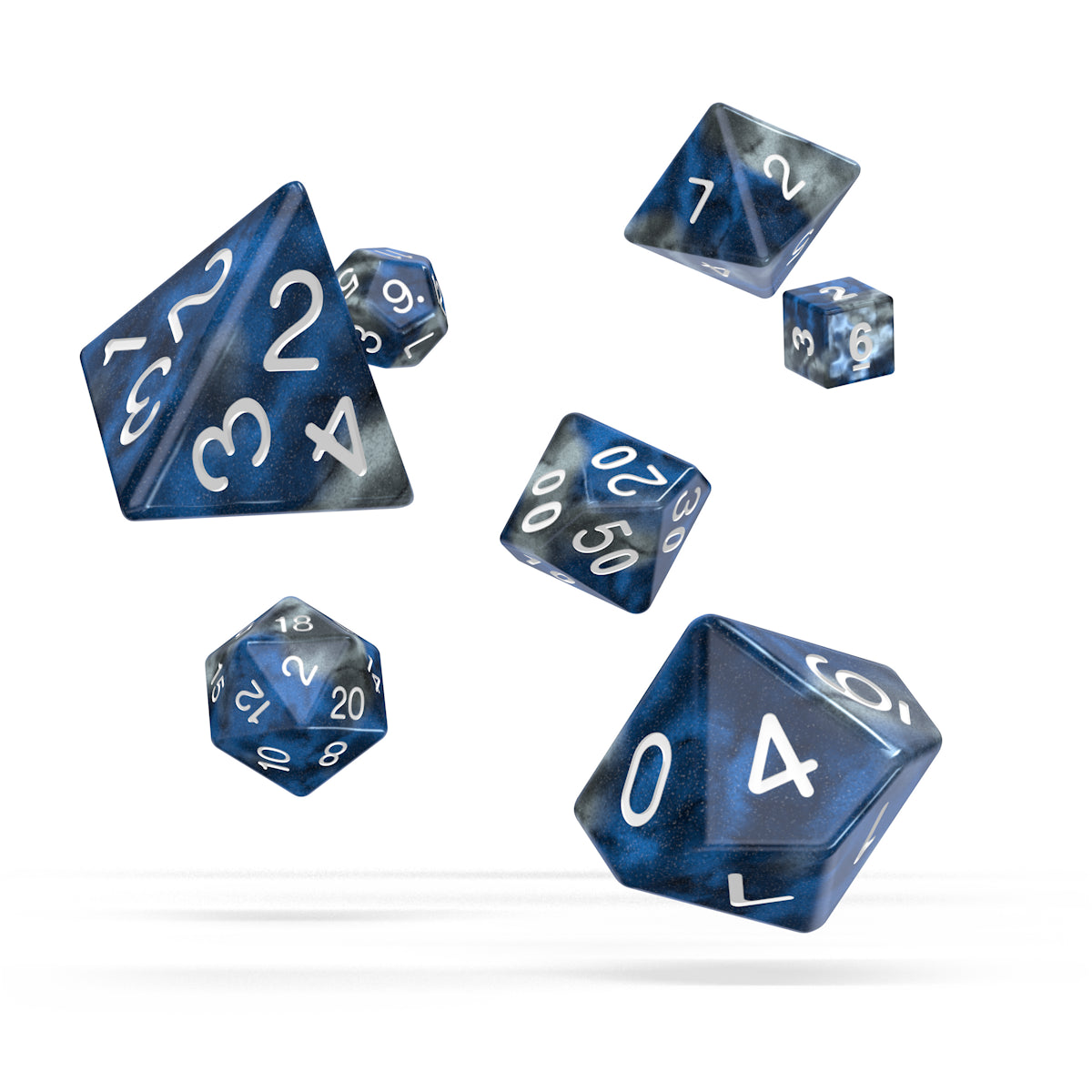oakie doakie DICE RPG Set Gemidice: Liquid Steel (7)